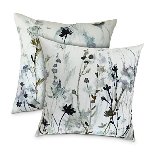 Set of 2 Watercolor Throw Pillow Covers 18 x 18 inch Ink Art Style 18