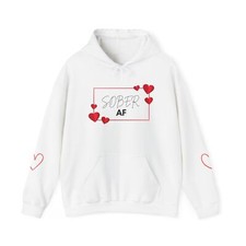 Sober AF Heart Print Unisex Hoodie Perfect for Self-Care and Celebrations