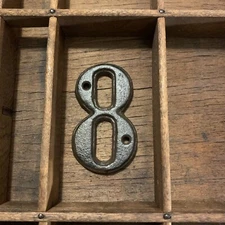 Cast Iron House Street Address Number 8 Rustic Craft Indoor Outdoor Decor 2.5”
