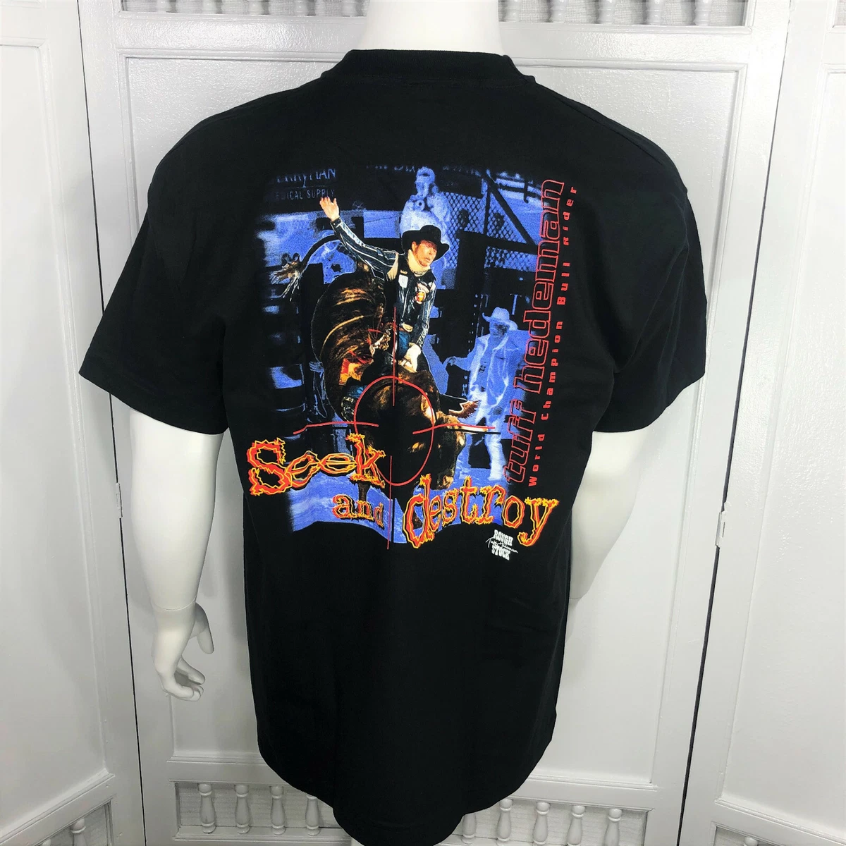 Tuff Hedeman Tshirt Bull Rider Rodeo Cowboy VTG 80s World Champion