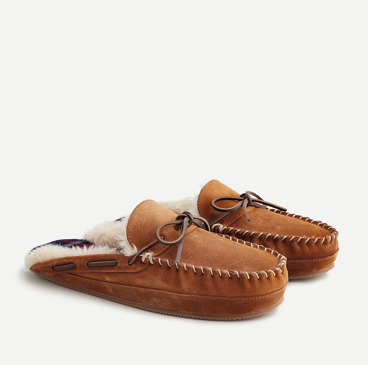 J crew shop suede shearling slippers