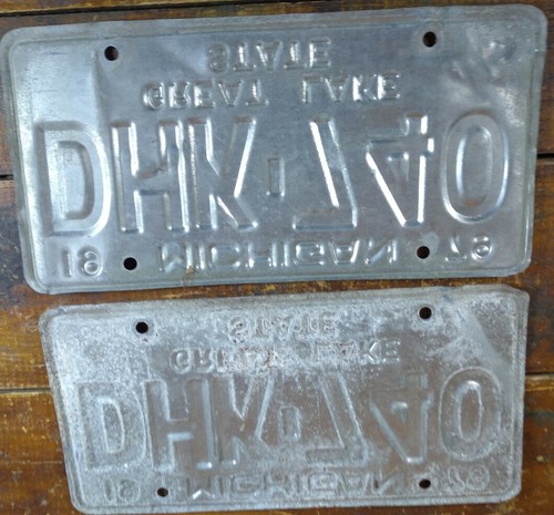 1979 Set of 2 License Tags Michigan Great Lake State MI Metal License Plates - Bild 4 von 4