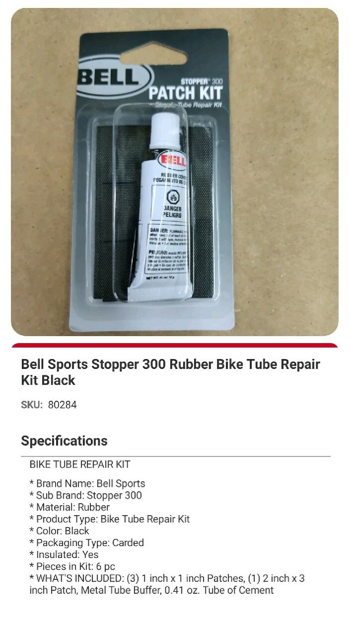 BELL SPORTS Stopper 300 Bike Bicycle Tire Tube Repair Kit Patches Inner