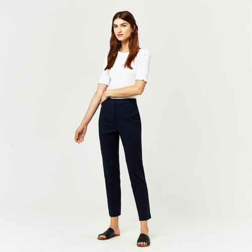 Warehouse Textured Slim Leg Trousers 