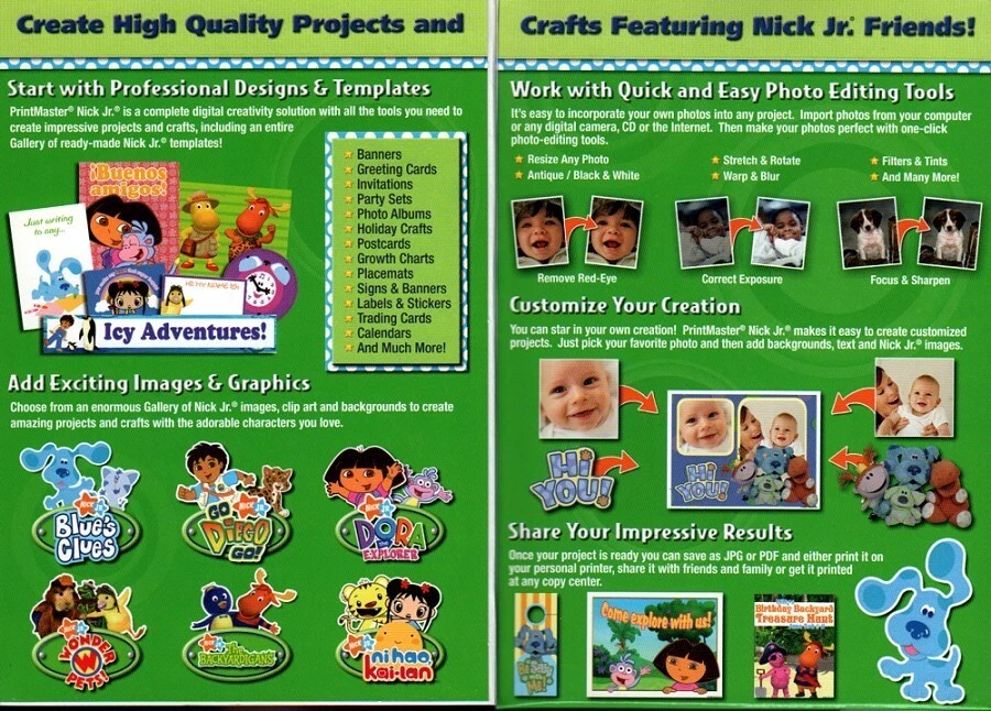 PrintMaster Nick Jr. (PC-DVD, 2008) for Windows XP/Vista - NEW in BOX - Image 2 of 2