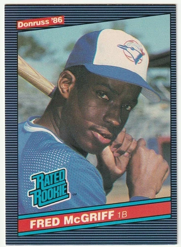 FRED MCGRIFF "CRIME DOG" 1986 DONRUSS - RATED ROOKIE #28- RC - TORONTO BLUE JAYS