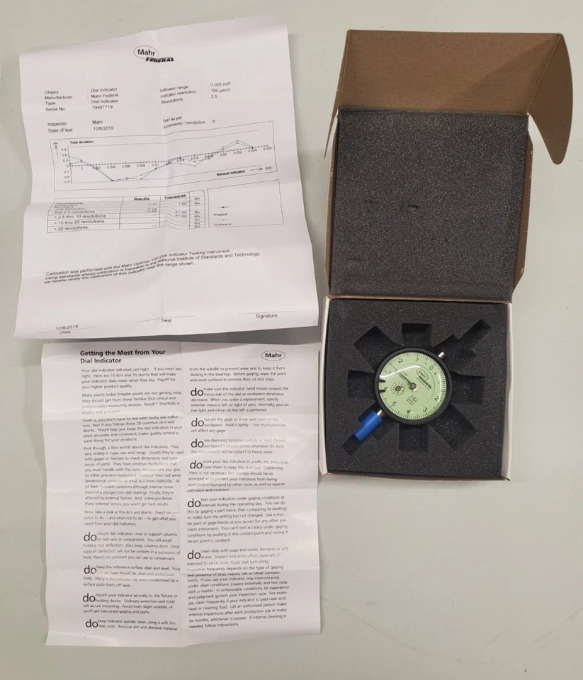 Mahr 2014802 Miracle Mesh 22IN Dial Indicator .0001" Graduation - Image 2 of 4