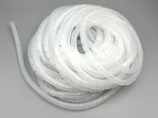 1/2" 12mm Dia x 20 ft long Spiral Cable protective wrap sheath 20mil white