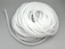 1/2" (12mm) Dia x 20 ft long Spiral Cable protective wrap sheath 20mil white