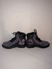 Nightmare Before Christmas Jack Skellington Purple Paisley Combat Boots Size 6.5