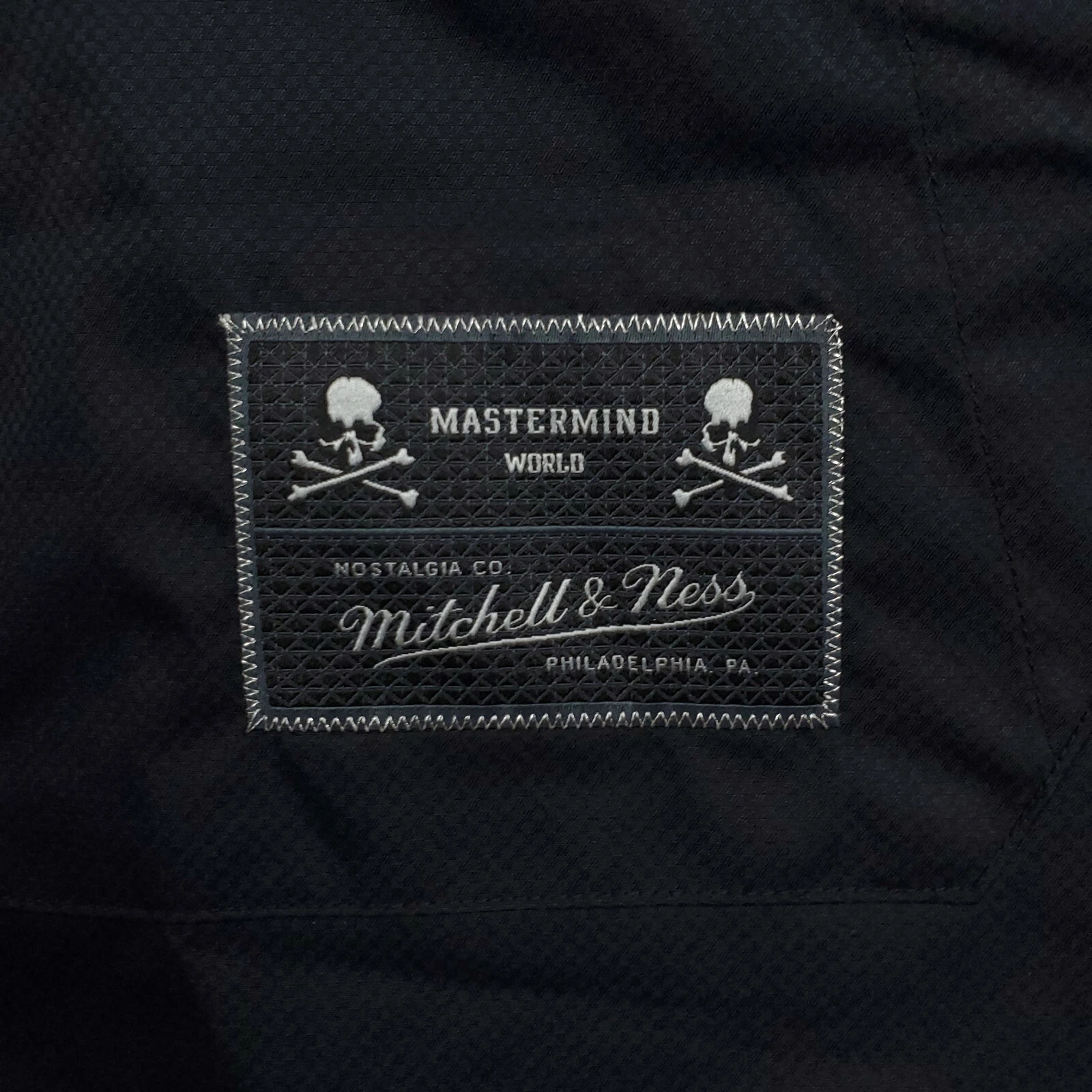 Mastermind World Mitchell & Ness Large Windbreaker Jacket 2023 Collab Black New - product detail image 6