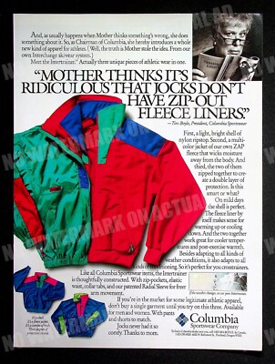 Columbia Sportswear Neon Nylon Jacket 1990 Trade Print Magazine Ad