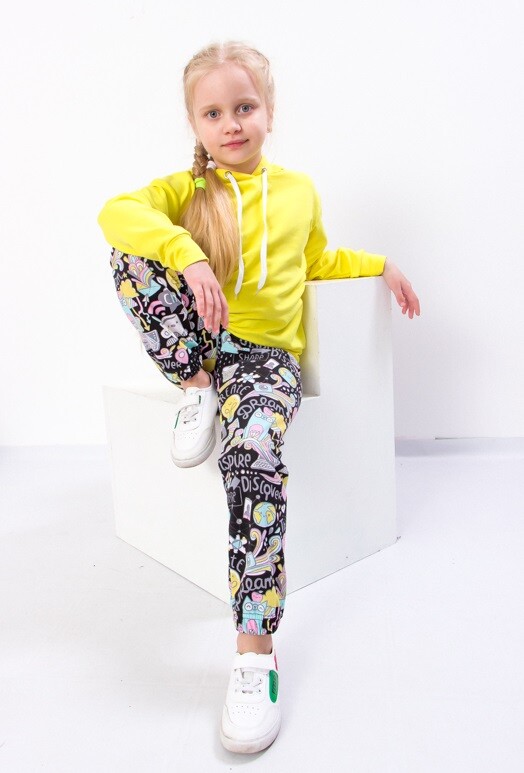 Pants (Girls), Demi-season,  Nosi svoe 6155-024-5 (nadpysy-na-chornomu)