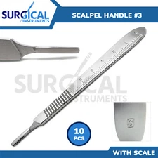 10 Scalpel/BP Handle # 3 With Scale Surgical Dental Veterinary Blade #10 to16