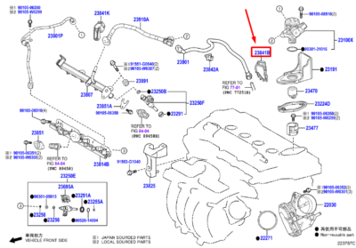 TOYOTA C-HR MK1 Kraftstoffleitungsklemme 2384137081 NEU