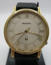 Bulova Accutron Men's Swiss Quartz Dress Watch - 27A04 - New Battery