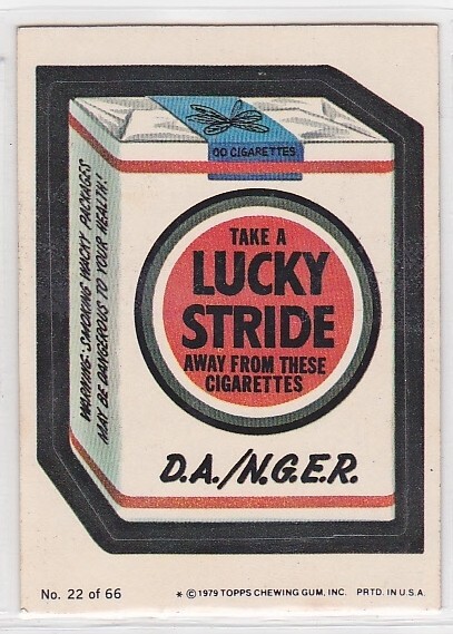 Vintage 1970's Wacky Packages Lucky Stride (L.Strike Spoof