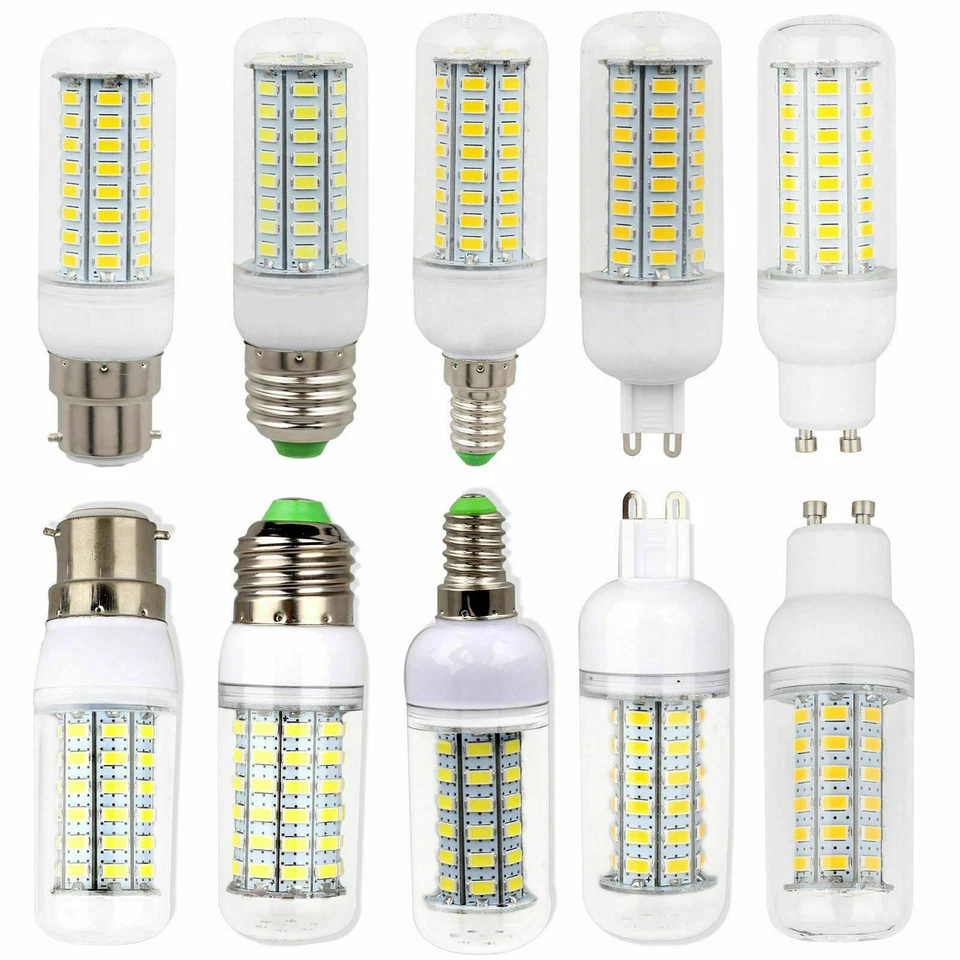 E14 E27 G9 B22 GU10 LED Corn Light Bulbs 7W - 30W White Lamps Energy Saving RE - Image 2 of 4