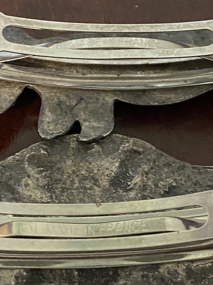 2 Vintage Handmade Hair Clip Sun/animal Silver Tone Made In France Made Signed - Image 3 of 4