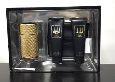 DUNHILL ICON ABSOLUTE | Men's 4 Pcs Gift Set: 3.4 Oz EDP+3 Oz ASB+ SG + BAG