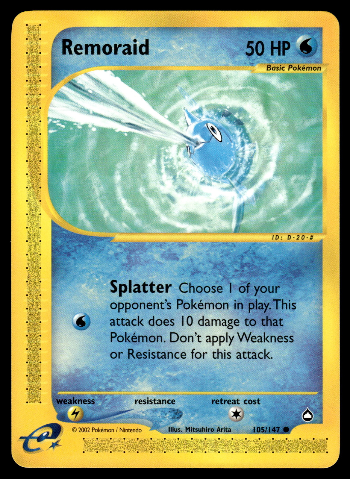 Remoraid #105/147 Aquapolis Pokemon Near Mint or Better