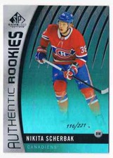 2017-18 SP GAME USED AUTHENTIC ROOKIES NIKITA SCHERBAK ROOKIE 116/221 MONTREAL