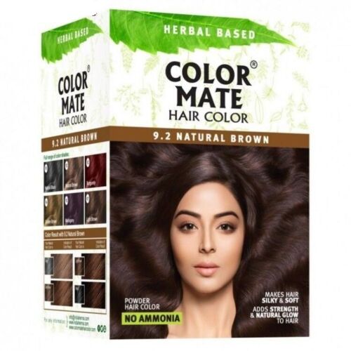Color Mate Herbal Based Hair Color(Natural )10 Sachets No Ammonia-150gm  | eBay