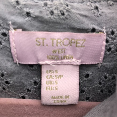 St Tropez West Womens Jacket Small Gray 100% Linen Hooded Beach Coastal Zip Up - Picture 3 of 9
