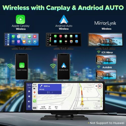 9.26" Car Stereo 2.5K 1080P Dash Cam Wireless Apple CarPlay Android Auto + 64GB - Picture 3 of 10