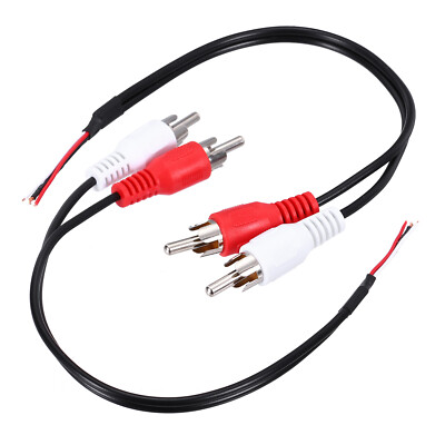 50-Pack Speaker Wire To RCA Male Adapter Cables - Black/Green, 1:1 Audio Connection 4 thumbnail image