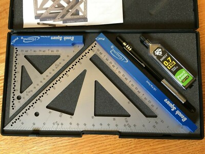 iGaging Bench Square Set 4'' & 7'' Stainless Steel Precision 16th & 32nd Scales 