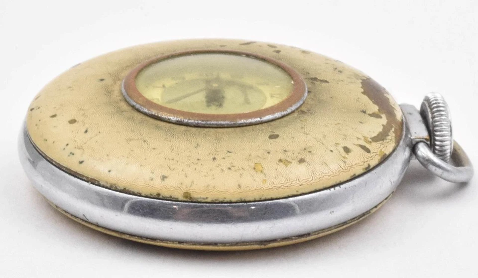 Reloj Bolsillo Antiguo Esmalte Pintado Demi Hunter INGRAHAM 12 Tamaño Buen Balance Foto 3 de 3