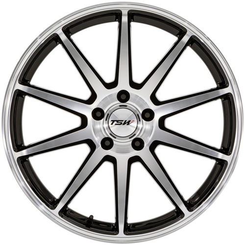20x9 +20 TSW TW004 Canard 5x112 Gloss Black W/ Machined Face Wheels (Set of 4) - Bild 3 von 3