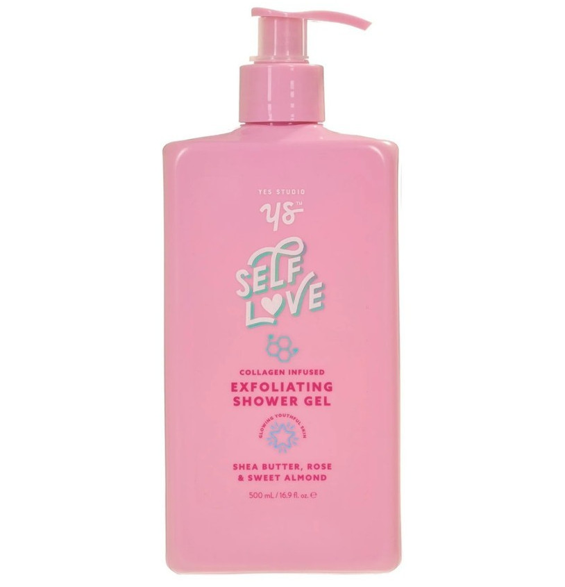 Yes Studio Shea Butter, Rose, Sweet Almond Collagen Exfoliating Shower Gel 500ml