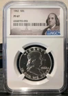 1962 NGC PF67 CAMEO PROOF FRANKLIN HALF DOLLAR 50c 90% SILVER PORTRAIT LABEL