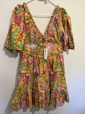 Love The Label M Bold Floral Betty Dress Slim Fit  Tropical Short