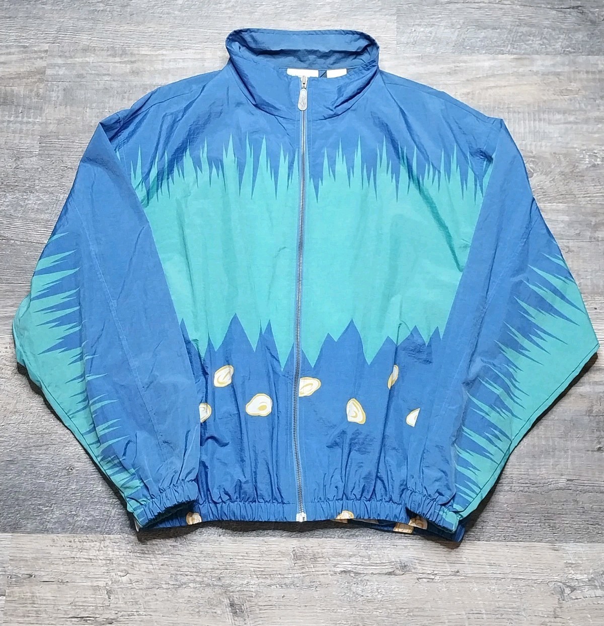 Vintage Greg Norman Reebok Jacket Men's Large Sharktooth Blue Green Bright Rare