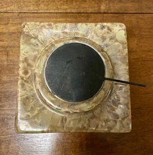 BIRD BRAIN HAND GLAZED FIRE POT/FLAME POT Brown Drip Glazed MARBLE DESIGN