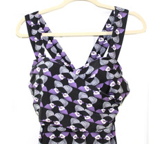 NWT Black and Purple Geometric Swim Dress Size 20