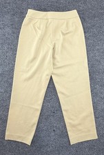 Talbots Pants Womens 10P Beige Twill Ankle Tapered Stretch Side Zip Pockets