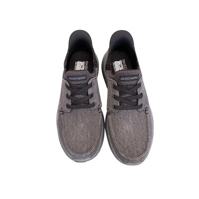 C22 Skechers Men's Shoe Swift Fit Hands Free Lace Up Moc Toe Black Size 10