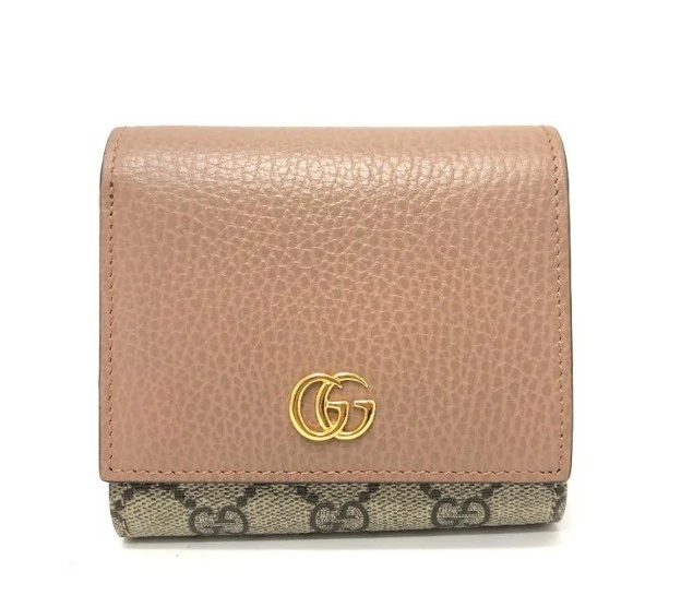 Portefeuille GUCCI 598587 Double G Medium Portefeuille Compact GG Supreme Portefeuille Bi pli