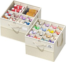 2 Pack Shoe Organizer for Closet, Large Shoe Box Storage Containers, Foldable Sh