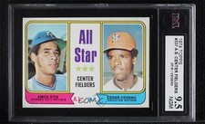 1974 Topps All Star Center Fielders Amos Otis Cesar Cedeno #337 KSA 9.5 0i7t