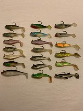 20 prerigged swimbaits, various brands, colors, sizes