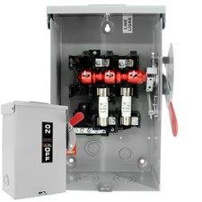 60Amp Fusible Disconnect Switch, 120V/240V Heavy Duty NEMA 3R Safety Switch