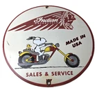 Vintage Indian Motorcycles Sign - Gas Pump Service Station Biker Porcelain Sign