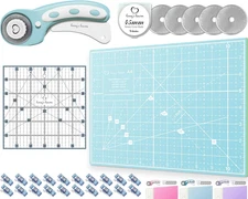 Rotary Cutter Set - Quilting Kit Incl. 45Mm Fabric Cutter, 5 Replacement Blades