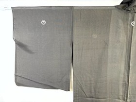 Vintage Japanese Silk Sheer Kimono Black Summer Kurotomesode Crest Floral