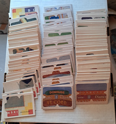 Assorted DONRUSS PUZZLE CARD PIECES, Complete Your Puzzle Cobb Ruth Yaz & More!